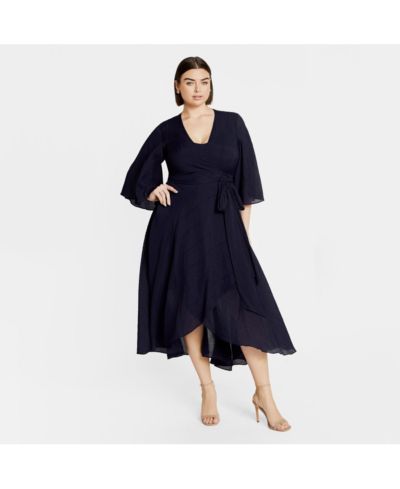 CITY CHIC Women's Kira Ruffle Wrap Maxi Dress