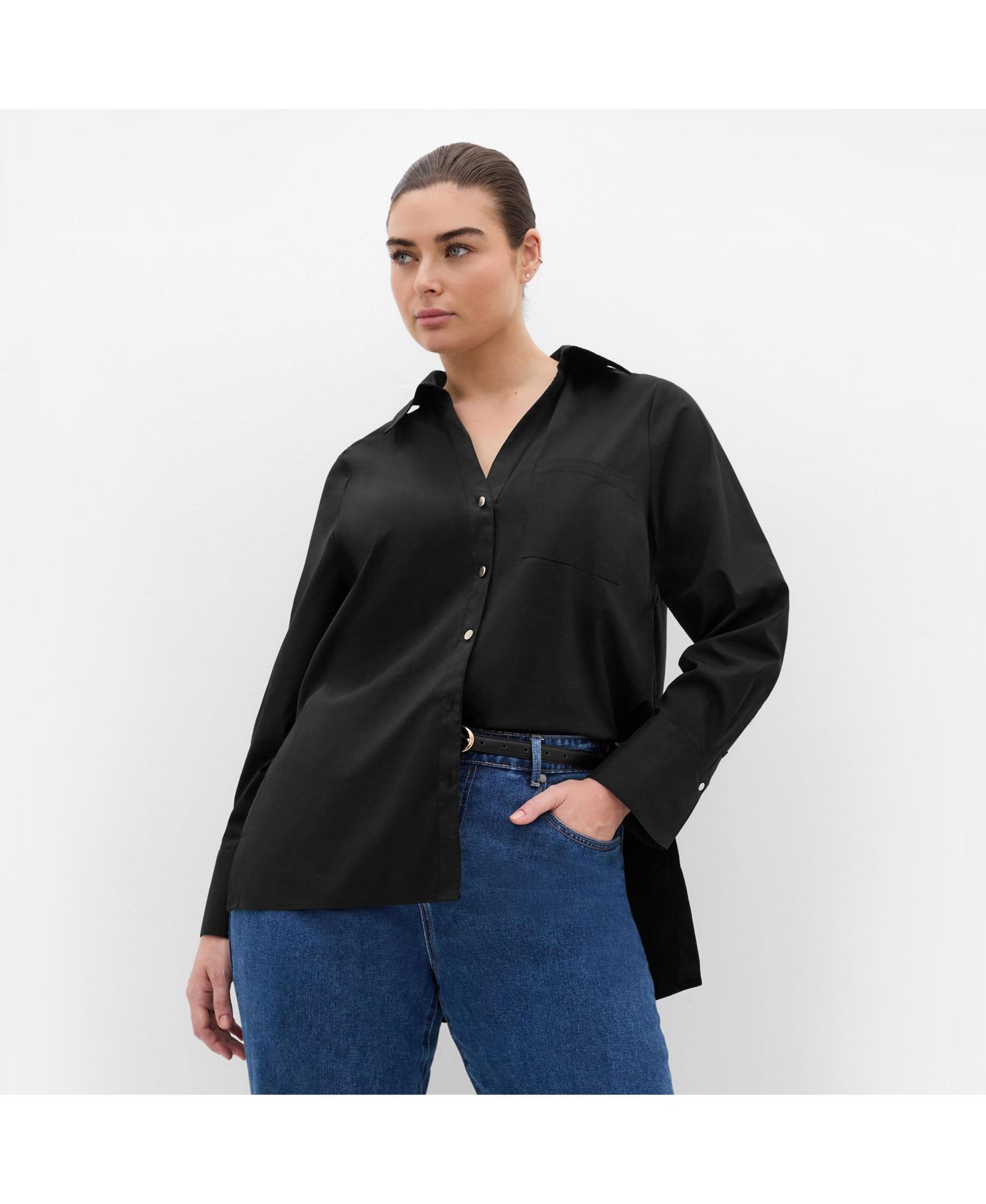 CITY CHIC Женская эластичная рубашка с длинным рукавом