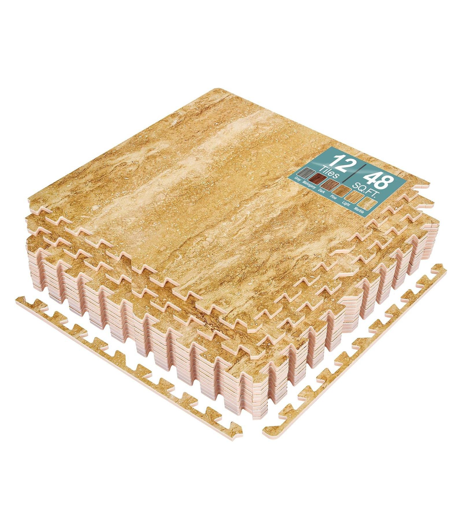 Коврик Sorbus Wood Grain Interlocking Foam Tile Mats, 12 шт, 48 Sq Ft