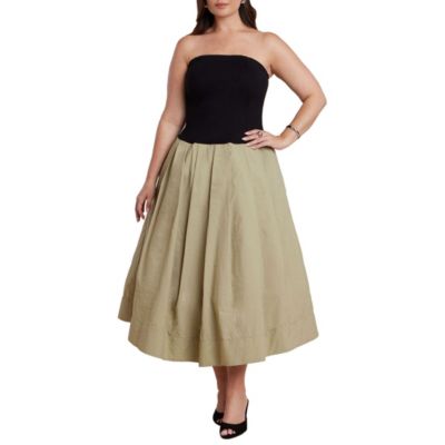 ELOQUII Women's Strapless Combo Dress