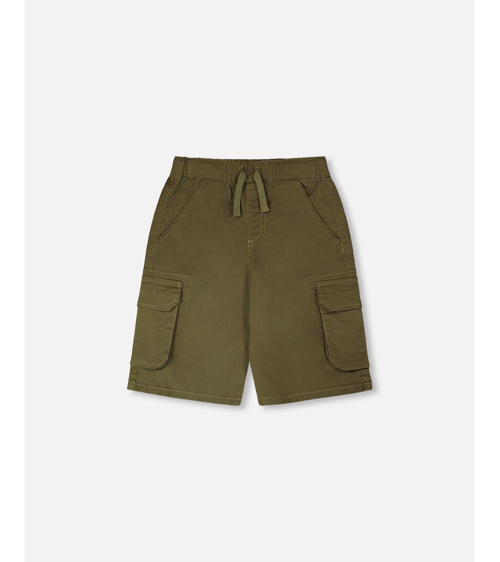 Детские шорты Deux par Deux Baby Boy Stretch Twill Bermuda с карманами Cargo, темно-хаки зеленый