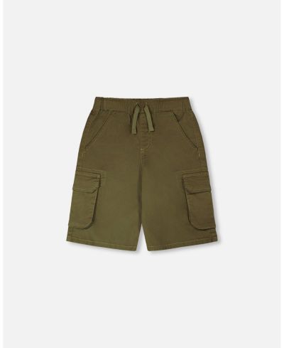 Детские шорты Deux par Deux Baby Boy Stretch Twill Bermuda с карманами Cargo, темно-хаки зеленый