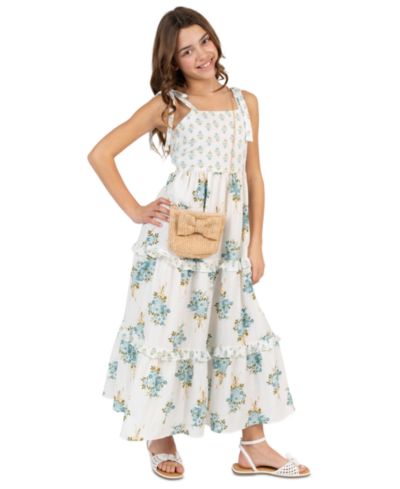 Детское платье и сумка Rare Editions Mix-Print Ruffle Tier Maxi
