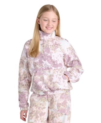 adidas Girls' 8-16 Quarter-Zip Floral Print Sweatshirt