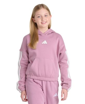 adidas Girls' 8-16 Sherpa 35 Drop-Shoulder Pullover Hoodie