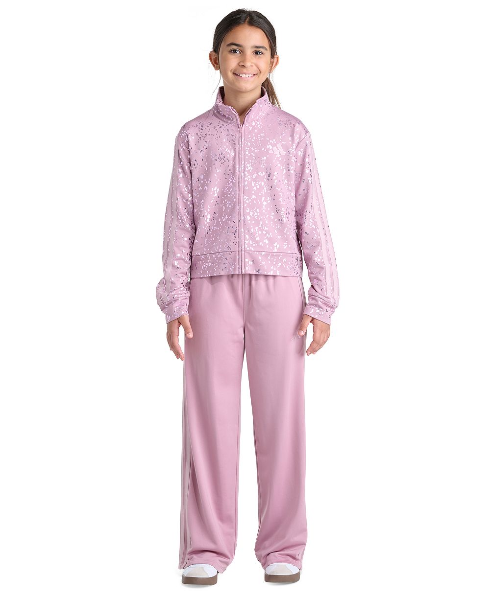 adidas Girls' 8-16 Full-Zip Jacket and Wide-Leg Pants, 2-Piece Set