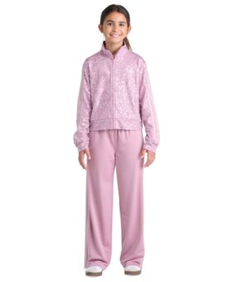adidas Girls' 8-16 Full-Zip Jacket and Wide-Leg Pants, 2-Piece Set