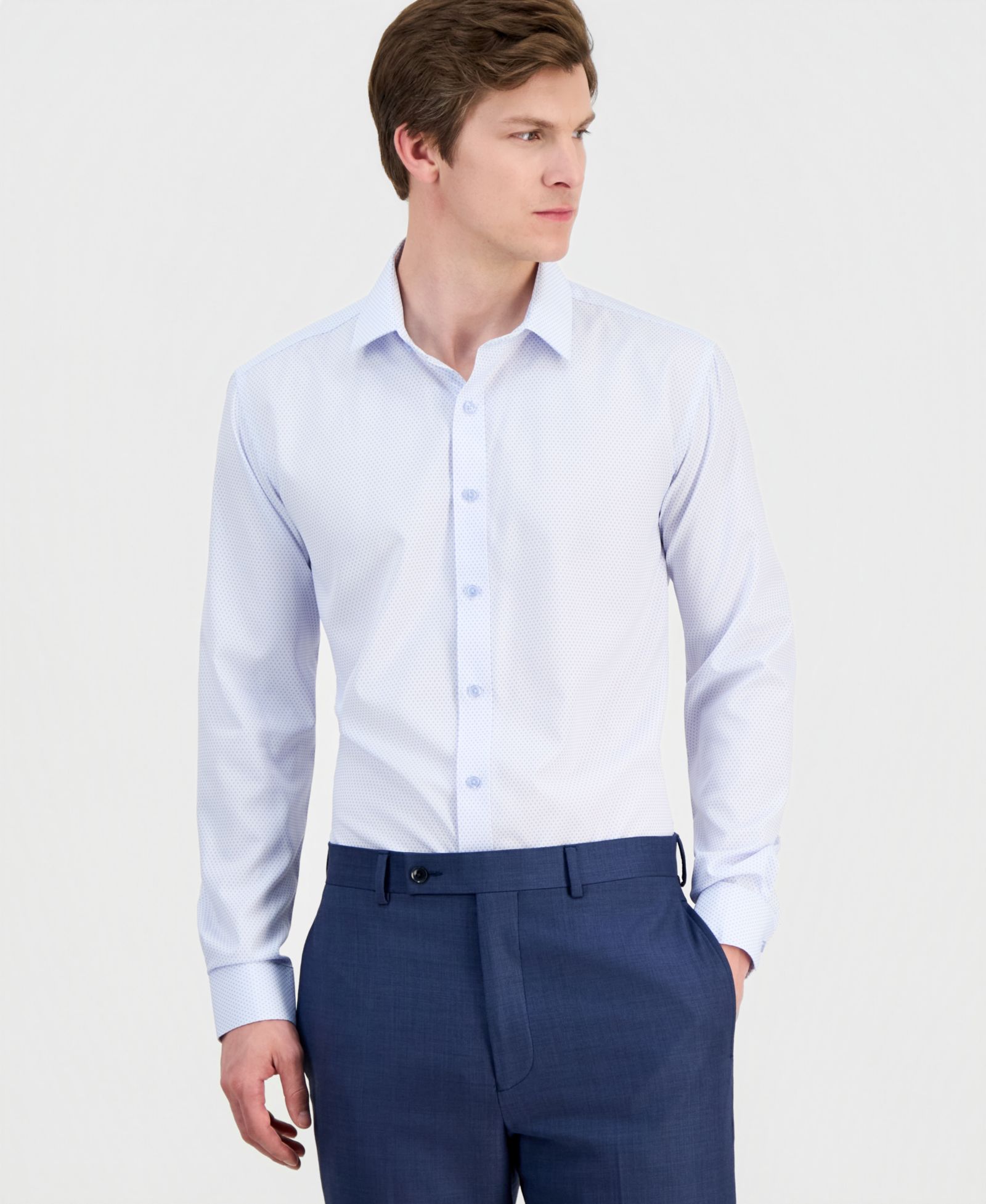 Мужская классическая рубашка Dylan Park Slim-Fit Performance Four-Way Stretch