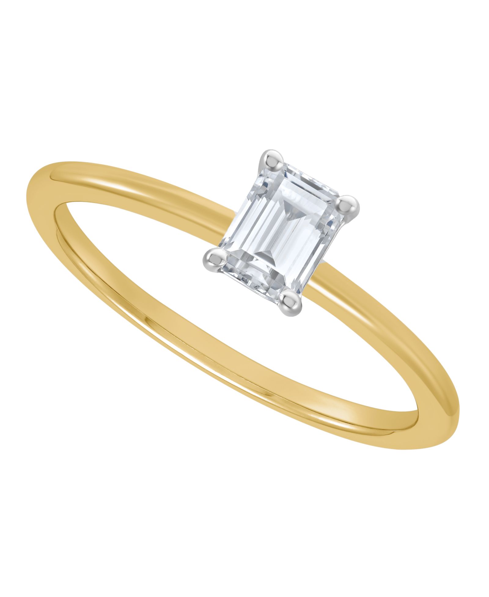 Помолвочное кольцо IGI Certified с лабораторным бриллиантом, 1/2 ct. t.w., золото 14k белое или двухцветное золото