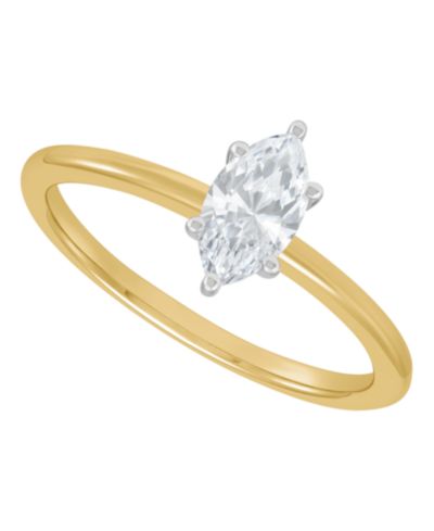 Кольцо с бриллиантом IGI Certified Lab Grown Solitaire, 14k White Gold или 14k Two Tone Gold, 1/2 ct. t.w.