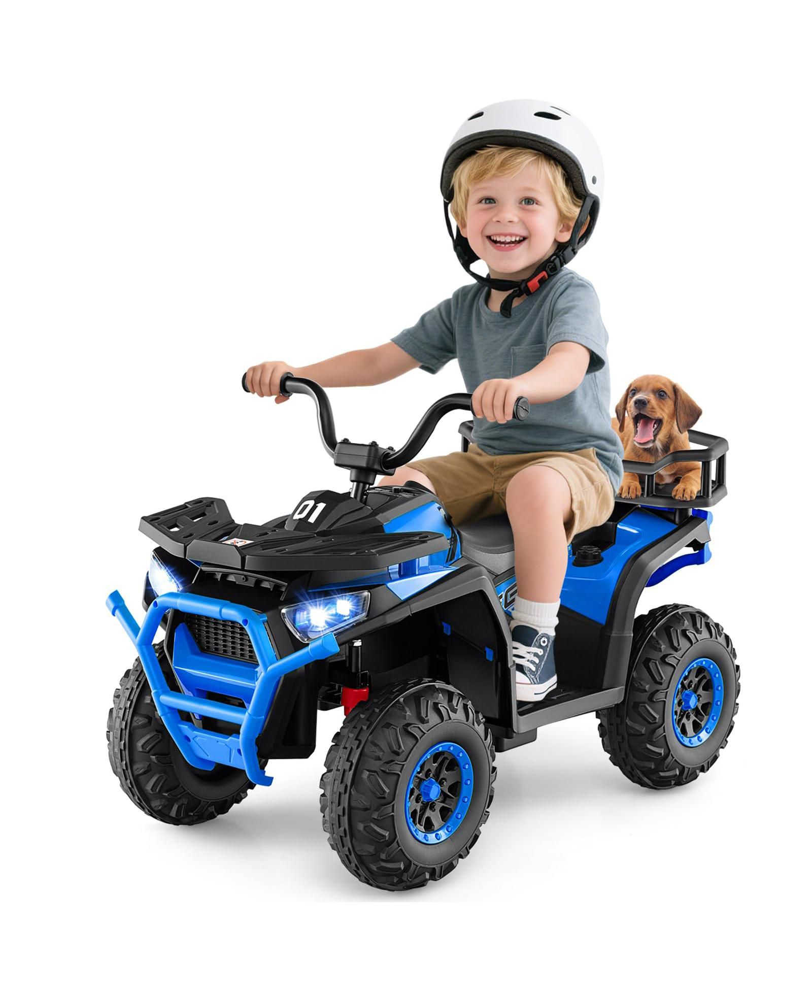 Mecale Детский электромобиль ATV Quad, 24V, со звуковыми эффектами и LED, темно-синий
