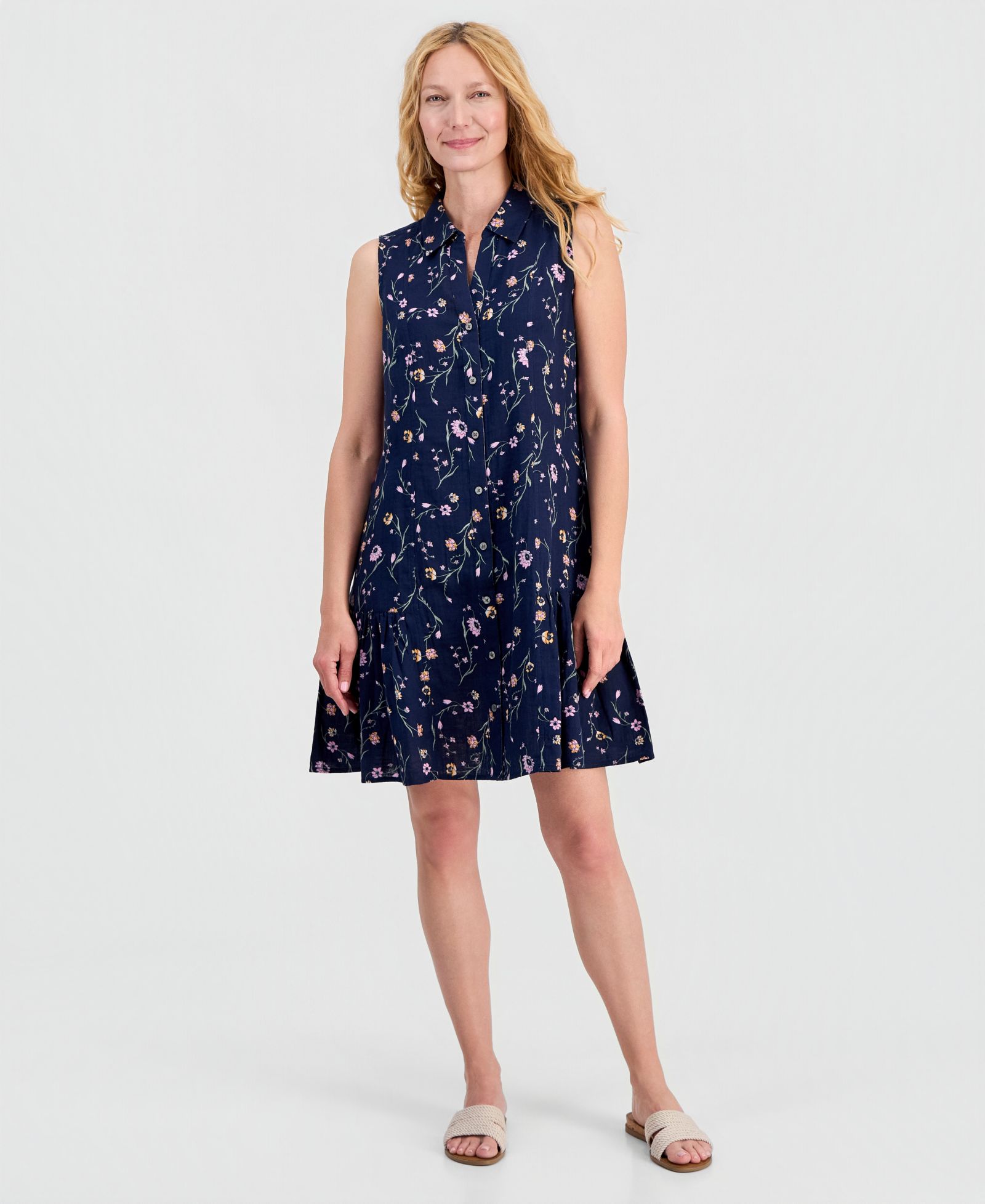 Женское платье-рубашка Style & Co Printed Cotton Sleeveless