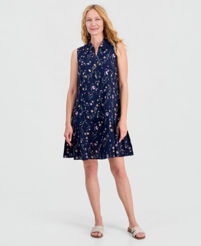 Женское платье-рубашка Style & Co Printed Cotton Sleeveless