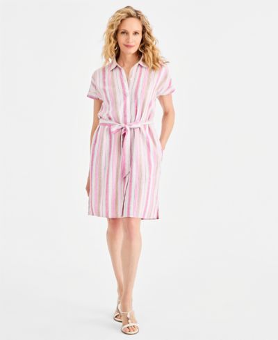 Платье в полоску с коротким рукавом Style & Co Женское