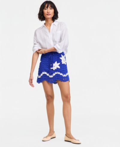 On 34th Women's 3D Flower Crochet Mini Skirt, Macy's Exclusive