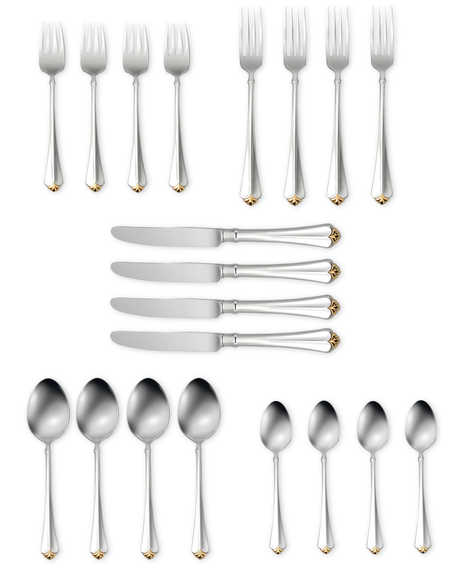 Oneida 18/10 Stainless Steel 20-Pc. Golden Juilliard Flatware Set, Service for 4