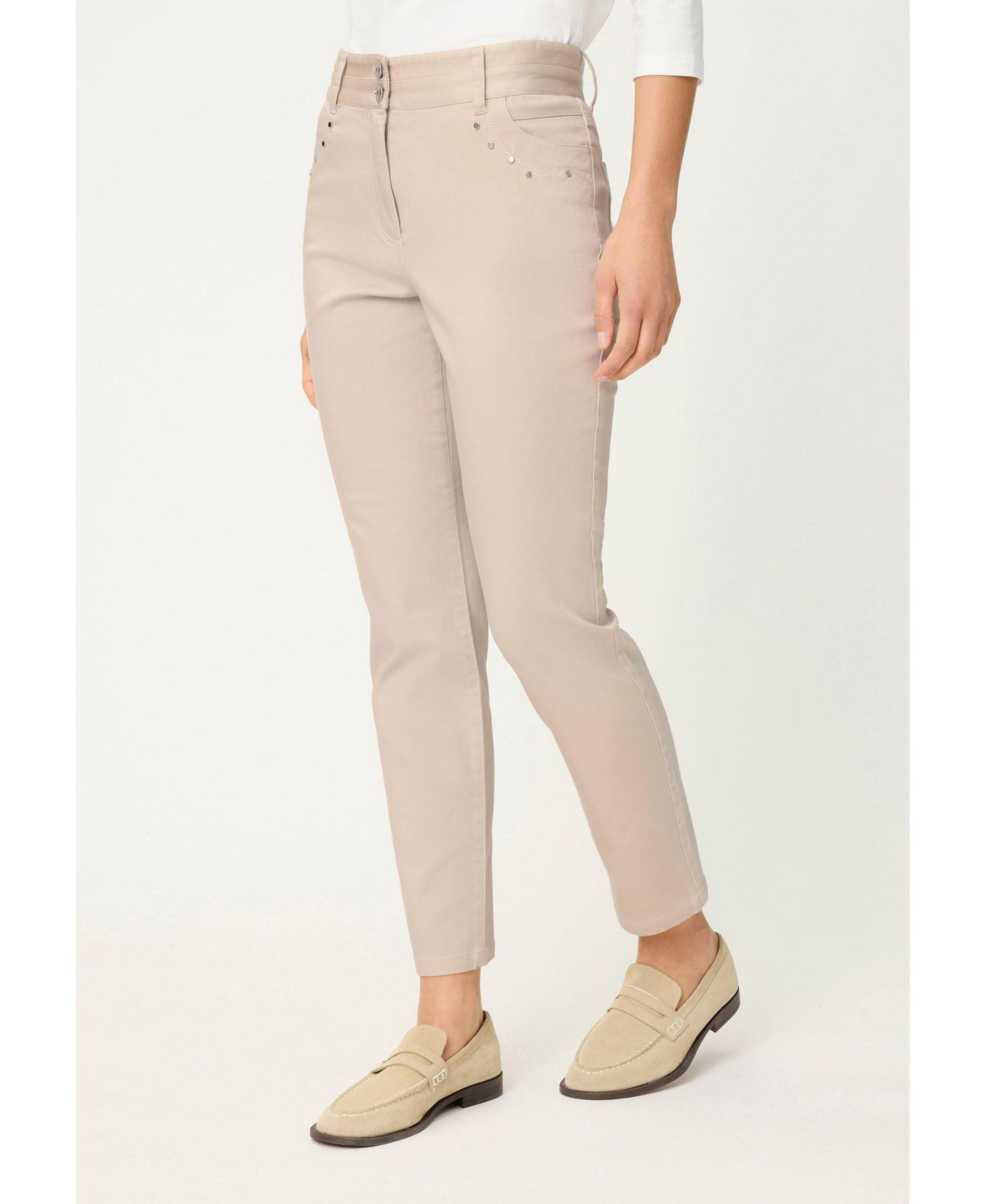 Olsen Women's Stretch Cotton Cropped Pant