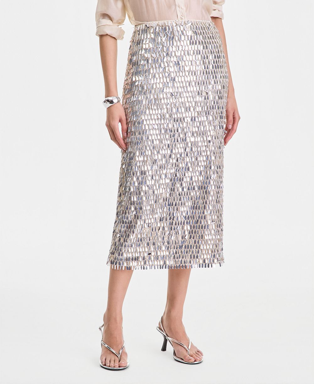 I.N.C. International Concepts Women's Sequin Midi Skirt, Macy's Exclusive
