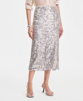 I.N.C. International Concepts Women's Sequin Midi Skirt, Macy's Exclusive