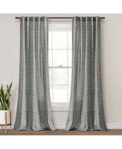 Lush Decor Hygge современная льняная занавеска, 40"W x 84"L