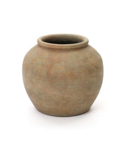LuxenHome Terracotta 10" Round Vase with Earth Tones, Accent for Farmhouse or Boho Interiors