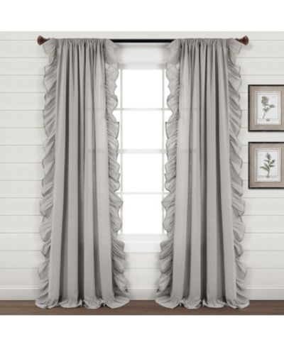 Светопропускающая занавеска Lush Decor Linen Ruffle, 54"W x 95"L