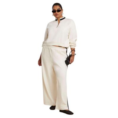 ELOQUII Women's Plus Size Stripe Detail Sweatpant