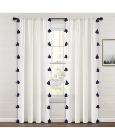 Lush Decor Boho штора с кисточками из искусственного льна 52"W x 84"L для спальни и гостиной