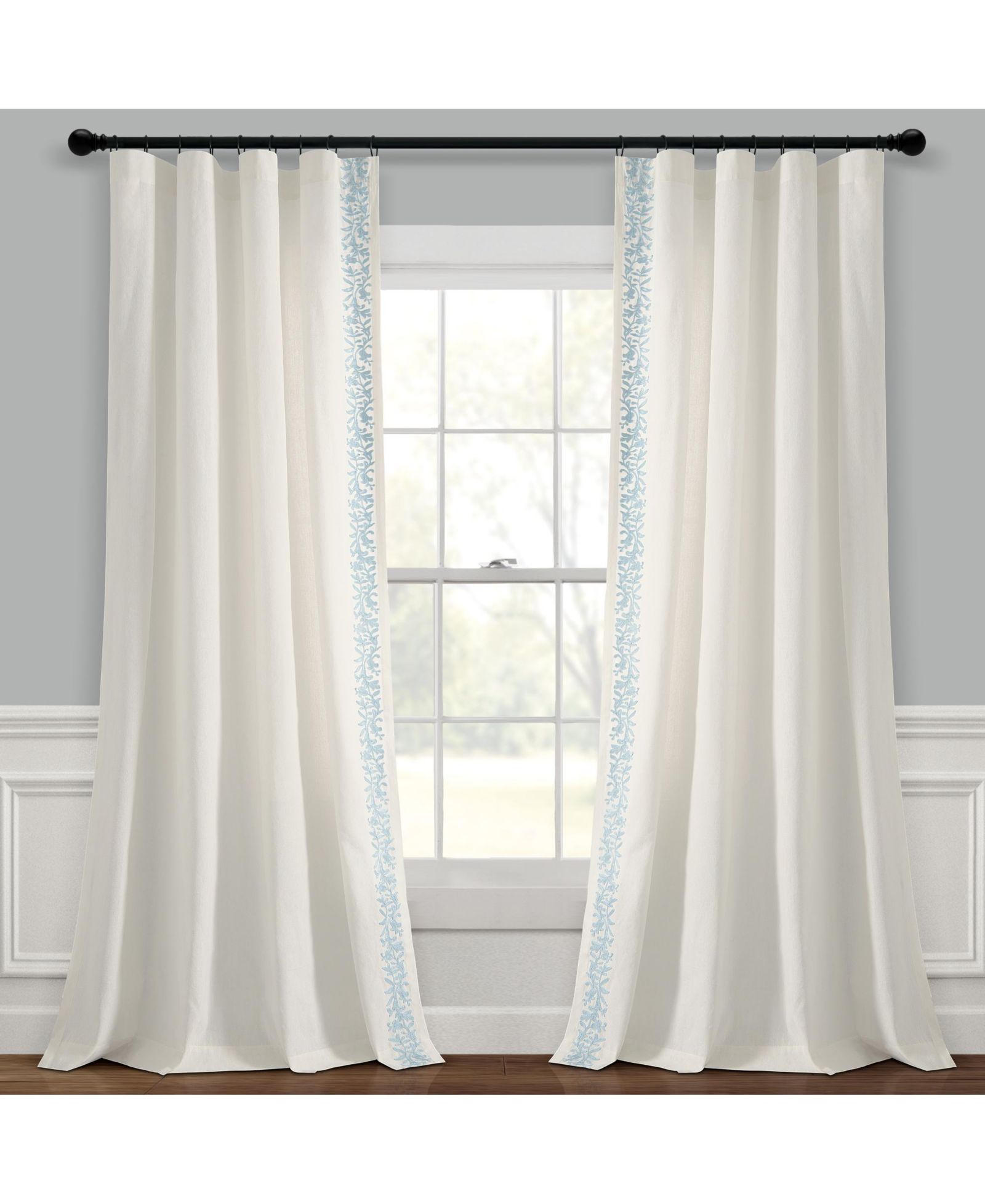 Панель шторы Lush Decor Modern Luxury Embroidered Border