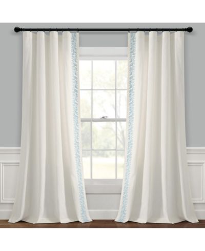 Lush Decor Modern Luxury Embroidered Border Window Curtain Panel Single