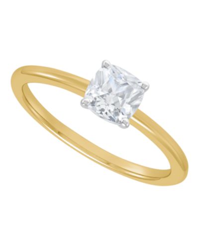 Macy's Помолвочное кольцо с бриллиантом IGI Certified Lab Grown (1 ct. t.w.) в 14k белом или двухцветном золоте