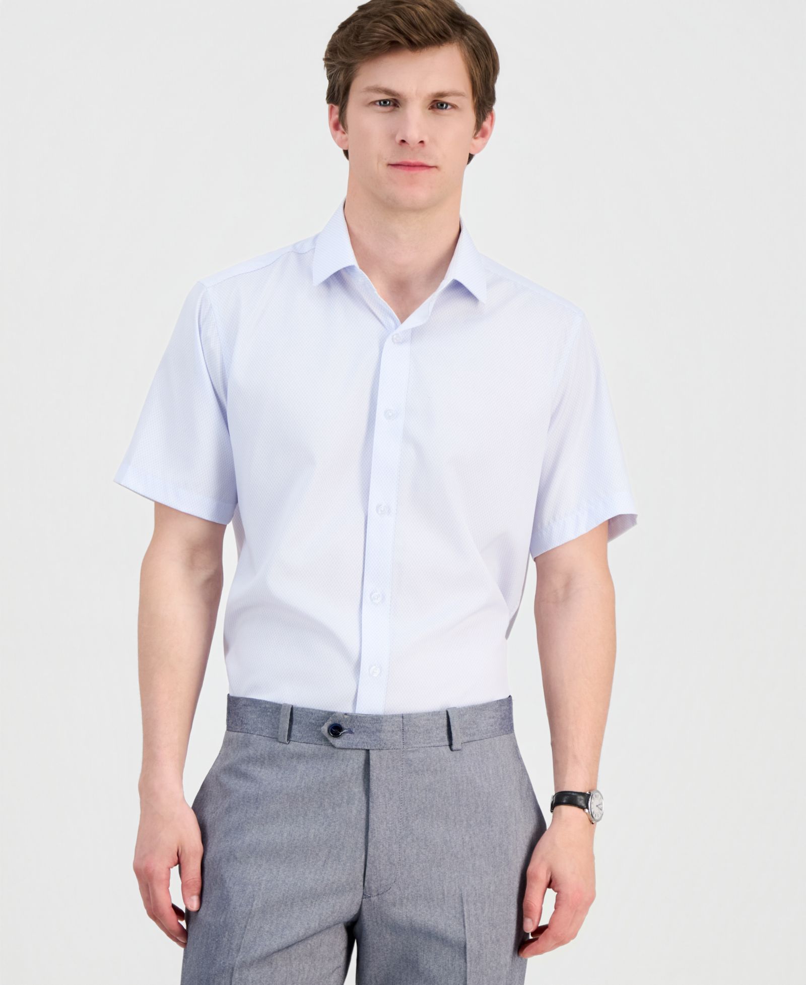 Мужская рубашка Slim-Fit Dylan Park Performance Four-Way Stretch с коротким рукавом