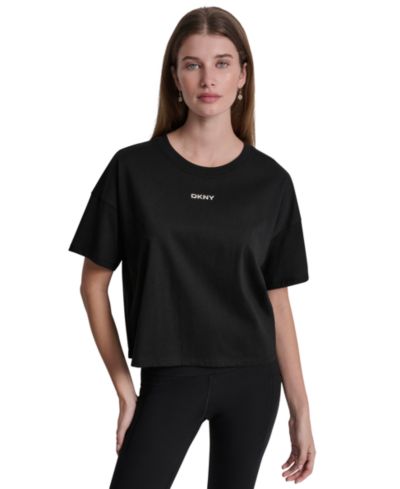 Женская футболка DKNY Sport Metallic Bubble Logo Drop Shoulder Pull-On