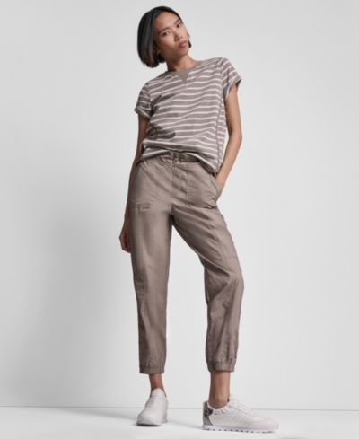 DKNY Sport Women's Crew Neck Roll-Sleeve Top