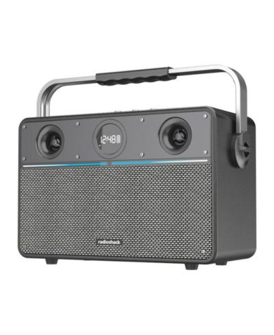 RadioShack Беспроводная колонка 80W, Bluetooth/USB/AUX, с входами для гитары и микрофона, металлический корпус, модель 4001985