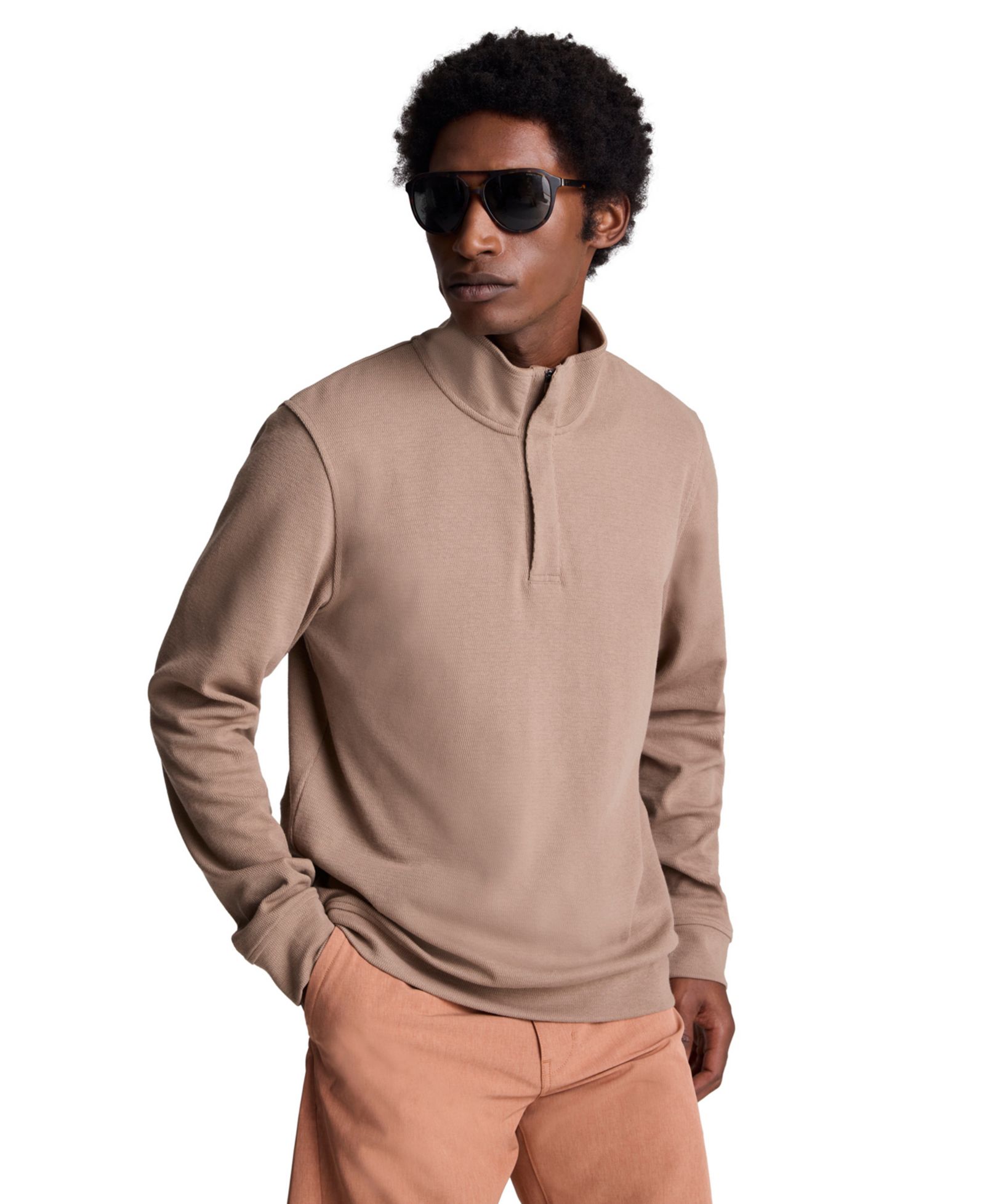 Kenneth Cole Men's Stand Collar Quarter Zip Sweater