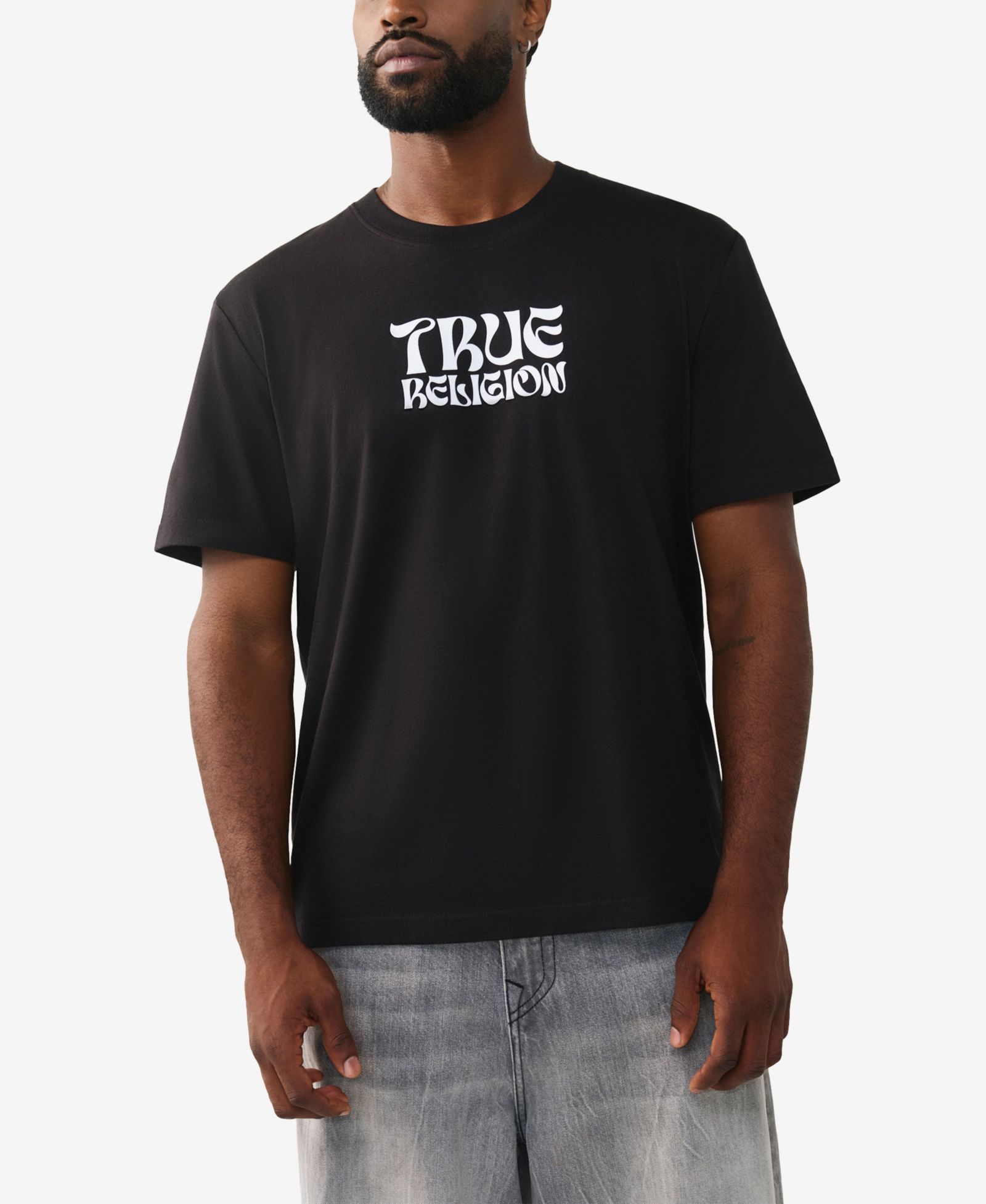 True Religion Мужская футболка с коротким рукавом и круглым вырезом