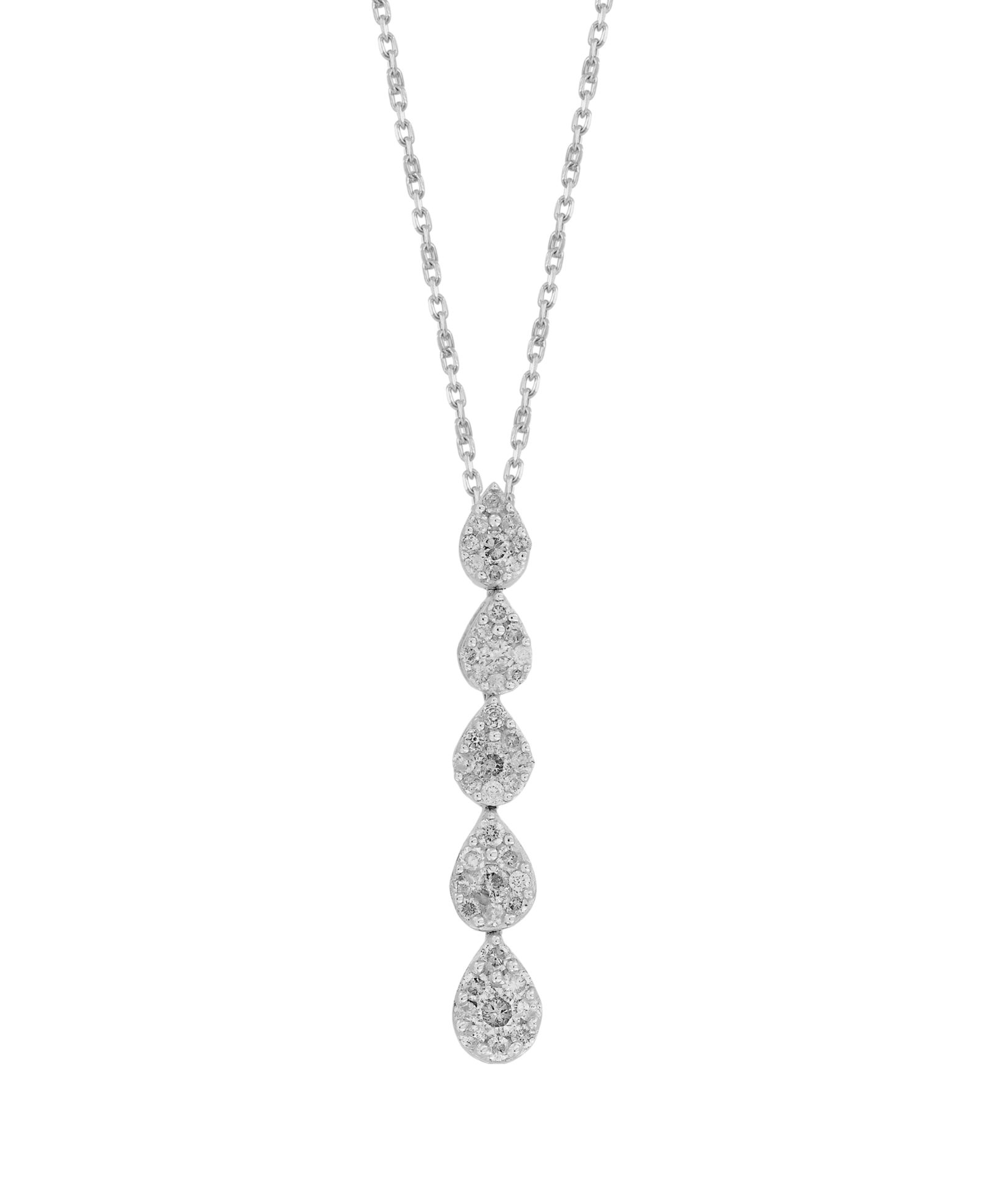 Подвеска Macy's Diamond Pendant Necklace (1/2 ct. t.w.) в 10k White Gold
