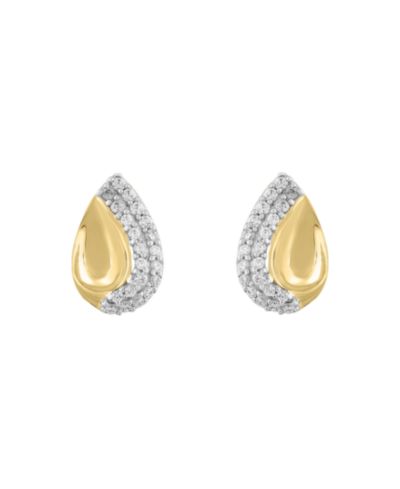 Серьги Diamond Macy's 10k Yellow Gold