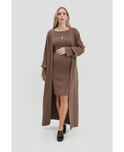 NOM Maternity Emaline Full Length Cardigan Coats