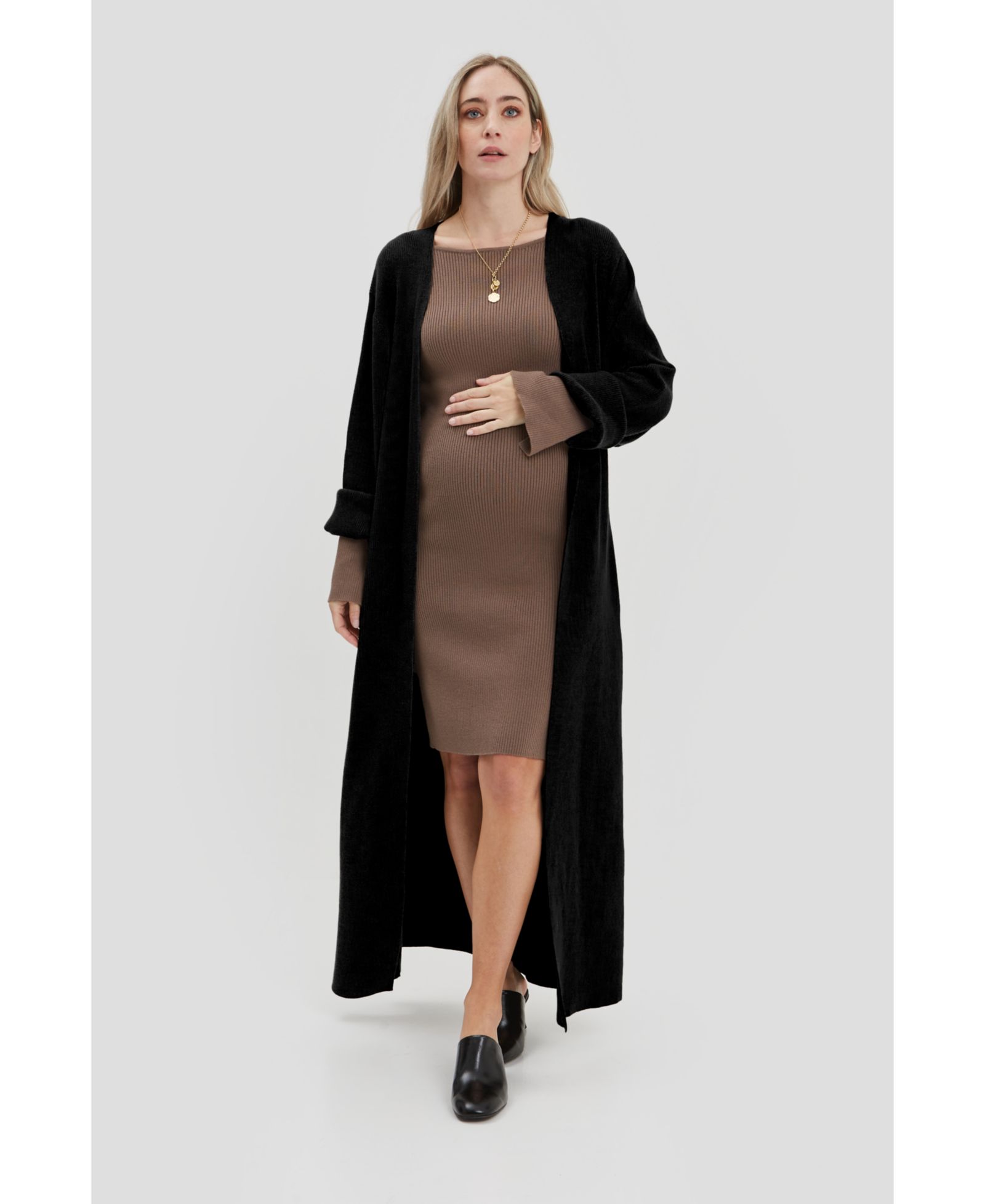 NOM Maternity Emaline Full Length Cardigan Coats