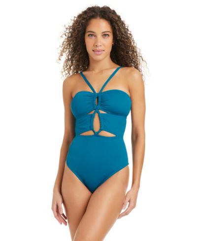 Bar III Women's Banded Neck One-Piece Swimsuit, Macy's Exclusive