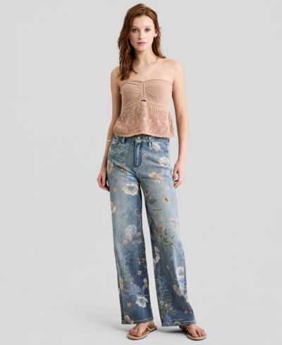 And Now This Women's High Rise Floral Jeans, Macy's Exclusive