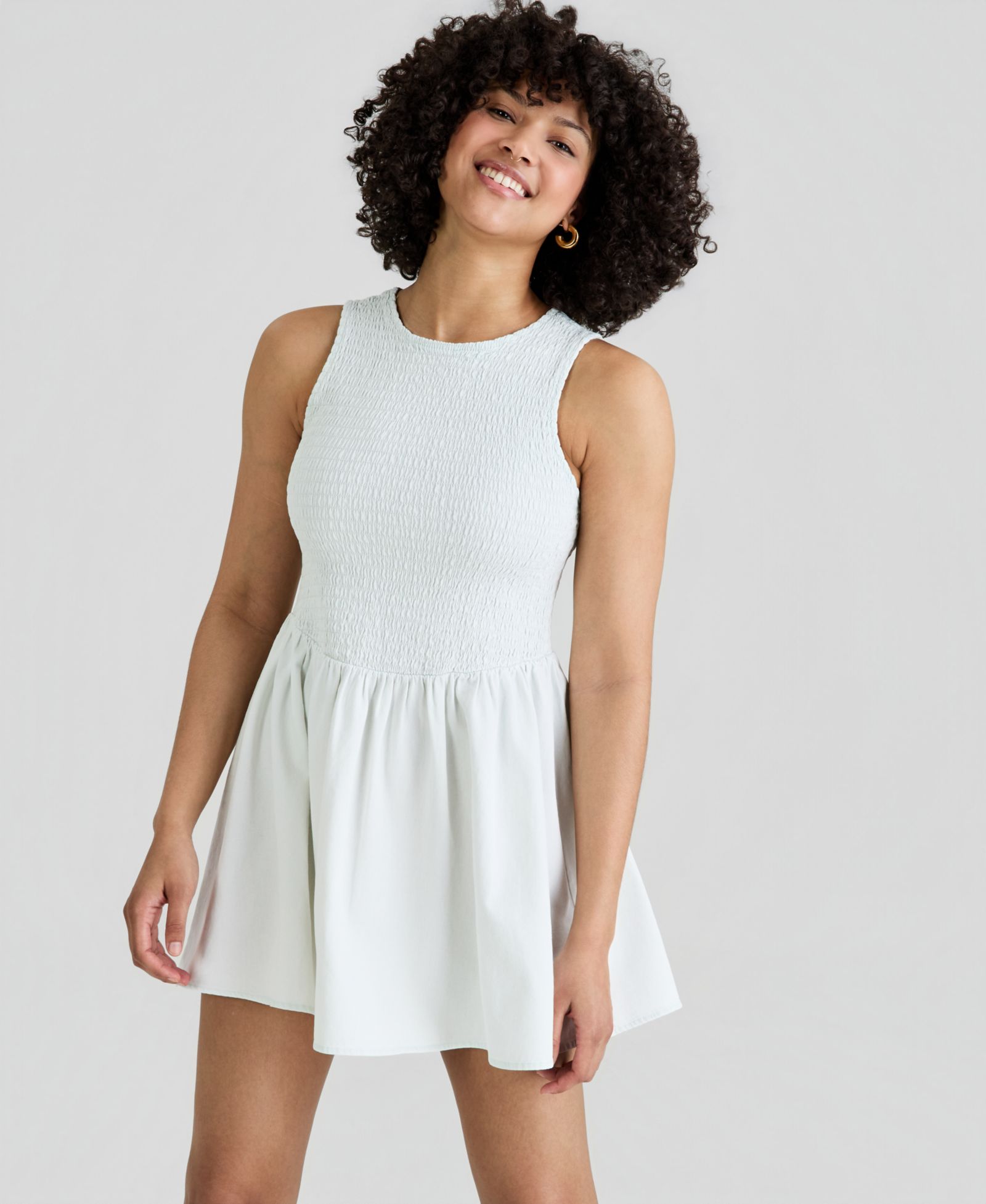 Женское мини-платье And Now This Smocked Bodice Cotton