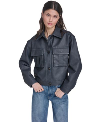 Levi's Женская шакет из искусственной кожи на пуговицах