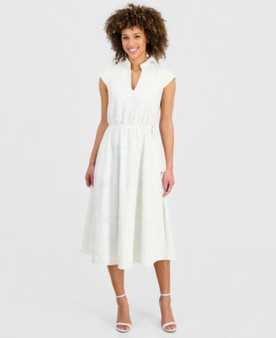 Kasper Women's Lace Drawstring-Waist Midi Dress