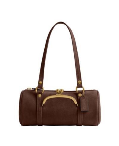 Маленькая замшевая сумка через плечо COACH Originals Kisslock Barrel 28