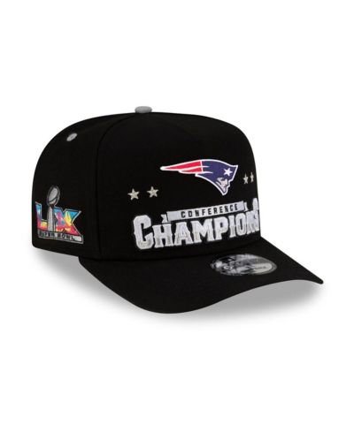 Мужская кепка New Era Black New England Patriots 2025 AFC Champions A-Frame 9FIFTY Snapback