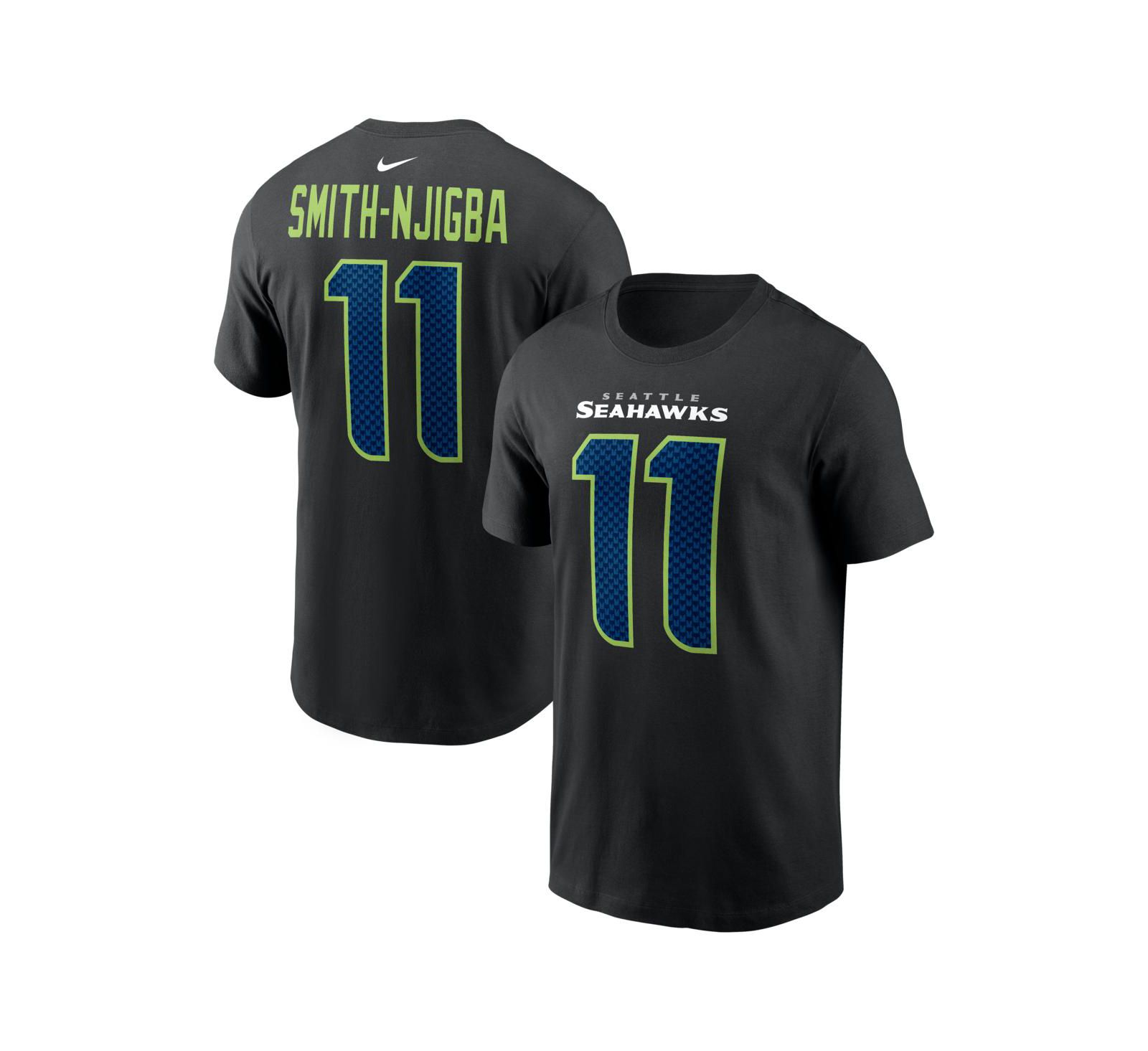Nike Men's Jaxon Smith-Njigba Black Seattle Seahawks Carbon Name & Number T-Shirt