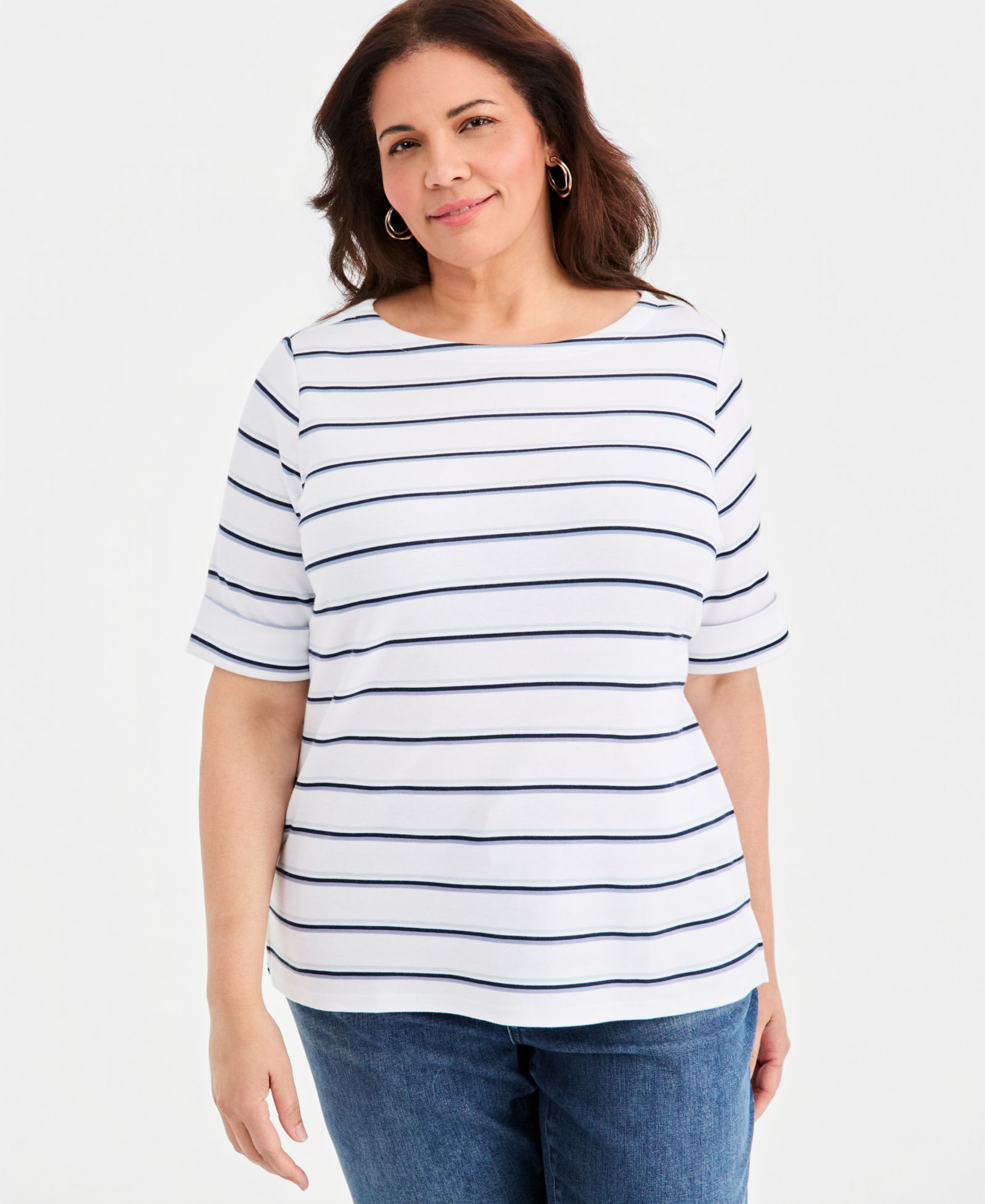 Style & Co Plus Size топ с вырезом лодочкой
